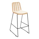 Barkruk Rotan incl. kussentje beige