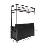Verhoogd klapbuffet Black Steel zwart(160x70cm) met RVS blad en opstaande rand inclusief buffet bovenbouw - Image 3