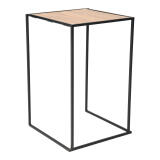 Statafel Black Steel met hout blad 70x70cm