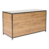 Hout klapbuffet Black Steel (160x70cm) met RVS blad