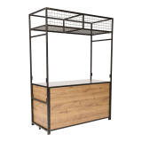 Hout klapbuffet Black Steel (160x70cm) met RVS blad inclusief buffet bovenbouw