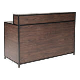 Walnoot hout Verhoogd klapbuffet Black Steel (160x70cm) met opstaande rand