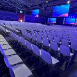 Kuipstoel wit, chroom frame, stapel/koppelbaar - Image 3