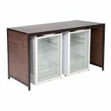 Walnoot hout klapbuffet Black Steel (160x70cm) - Image 3