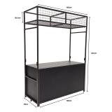 Klapbuffet Black Steel (160x70cm) zwart inclusief buffet bovenbouw - Image 3