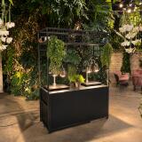 Klapbuffet Black Steel (160x70cm) zwart inclusief buffet bovenbouw - Image 4